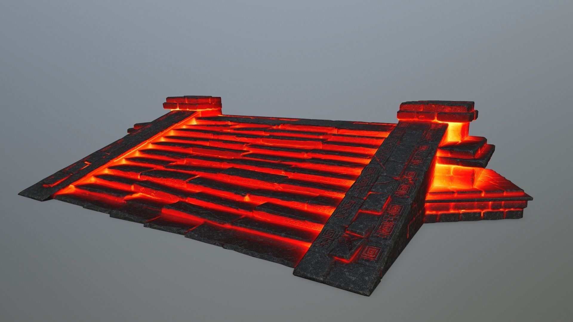 fire stair Low-poly 3D model_8