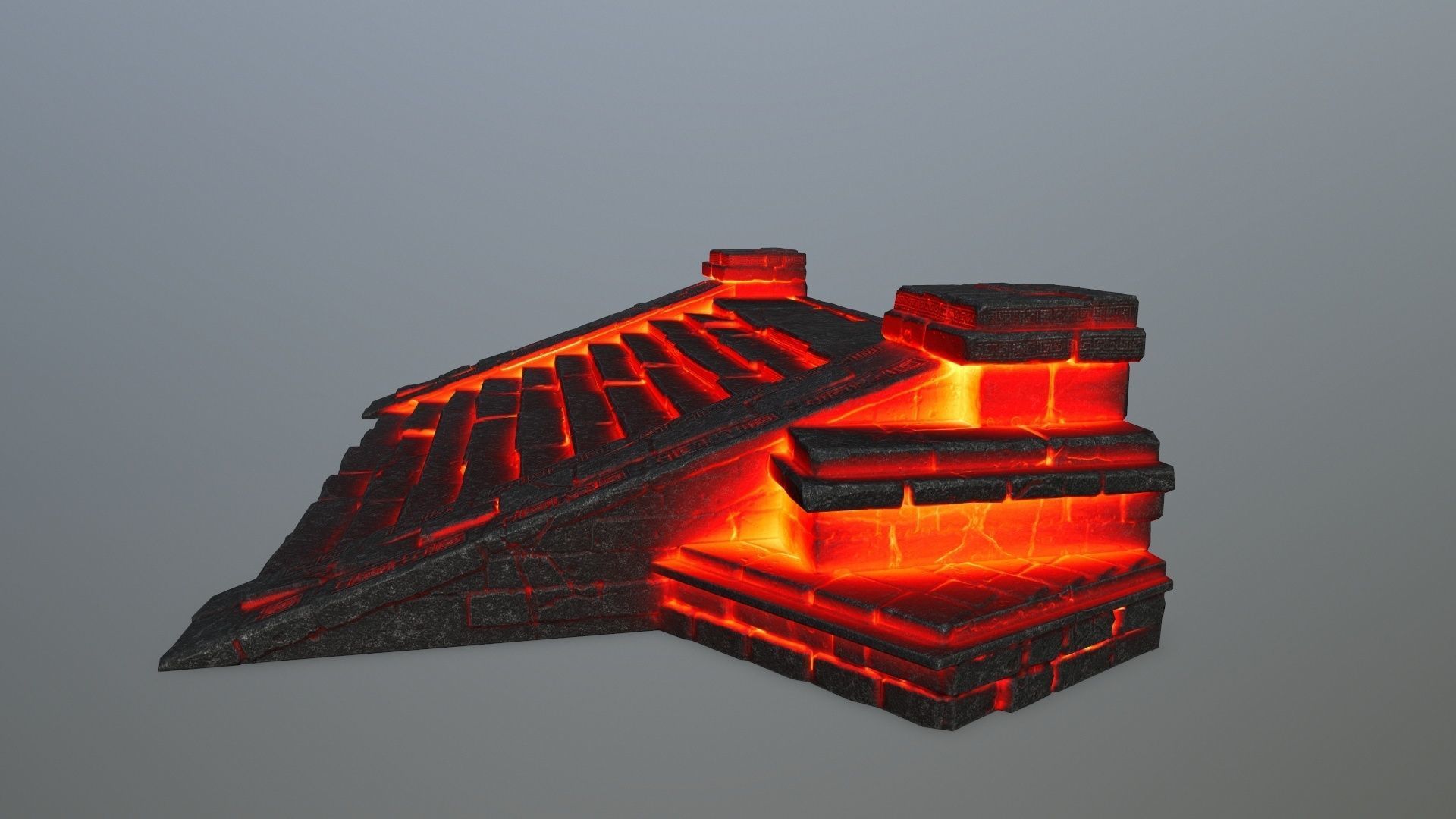 fire stair Low-poly 3D model_7