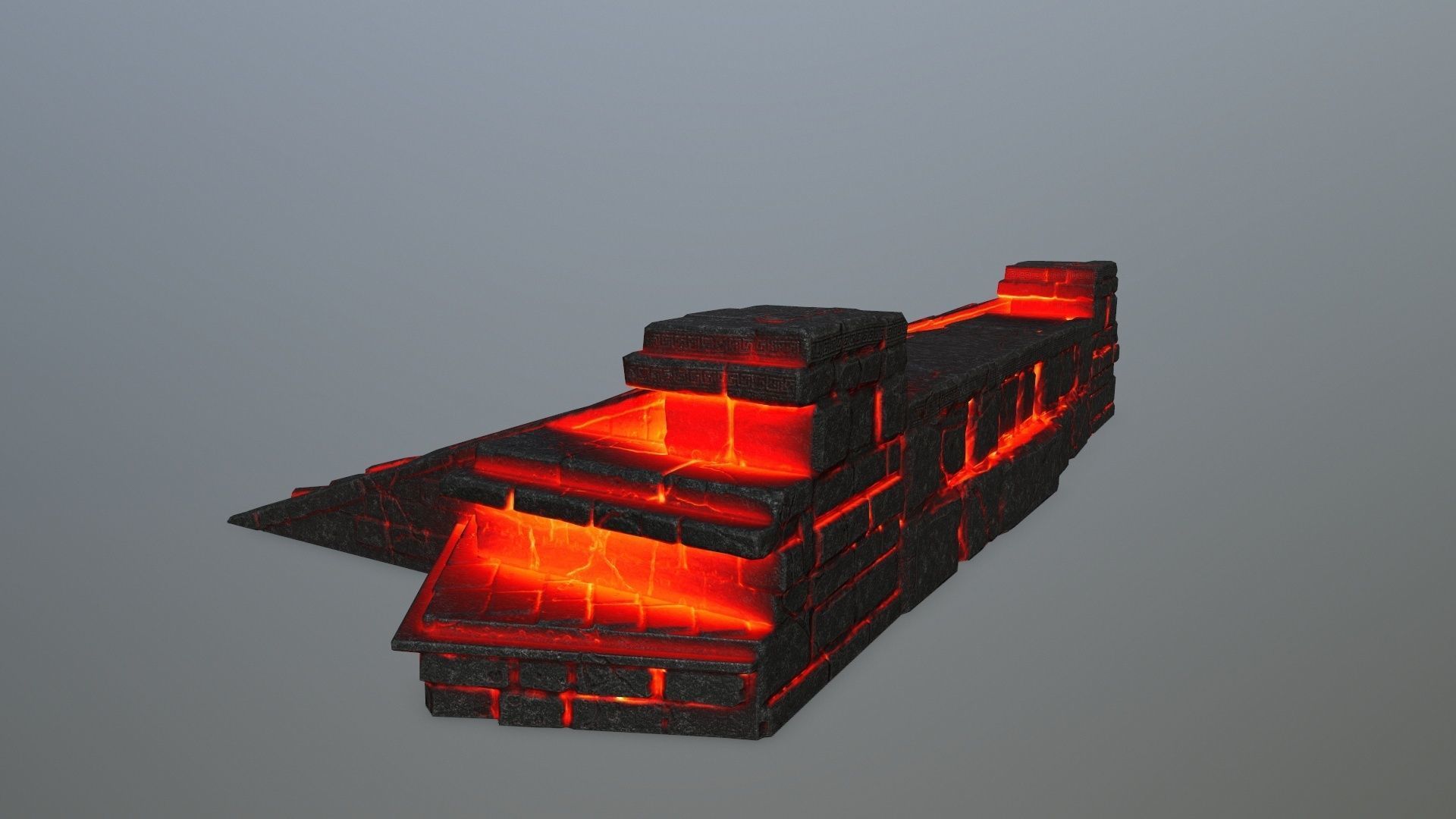 fire stair Low-poly 3D model_6