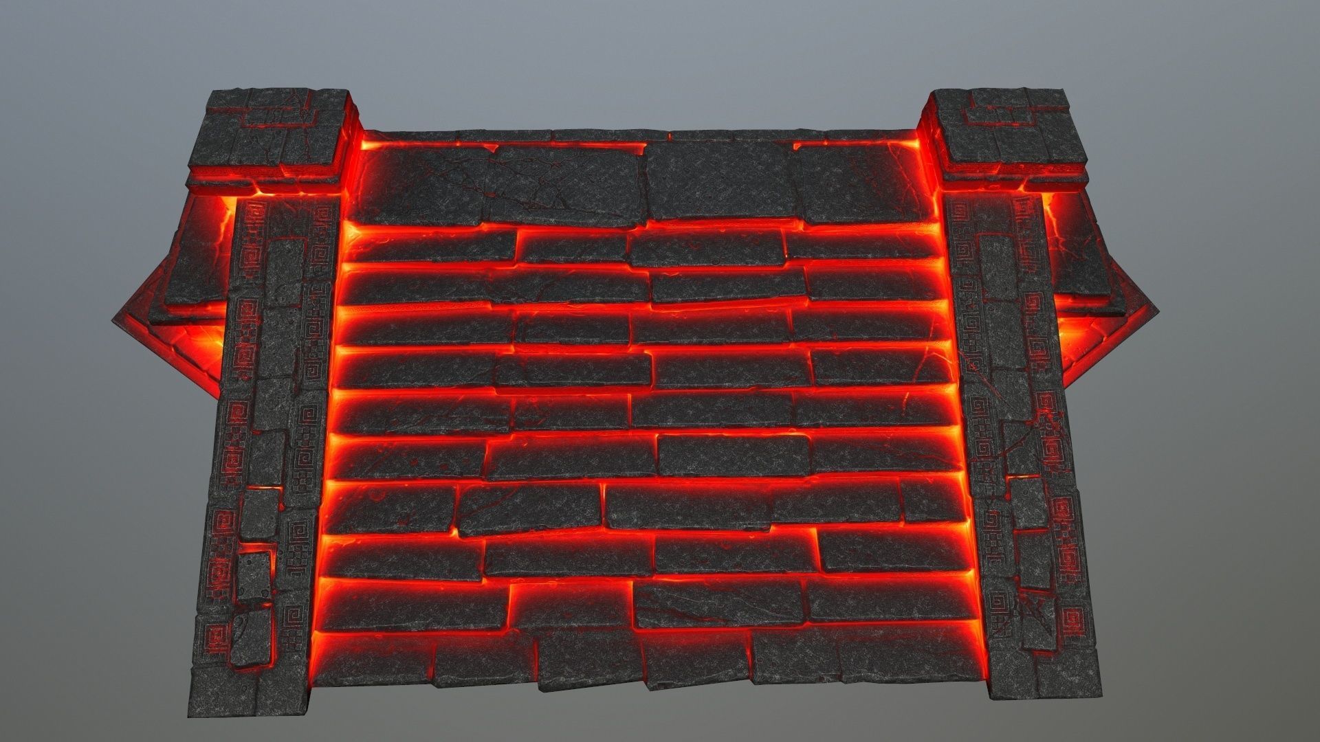 fire stair Low-poly 3D model_9