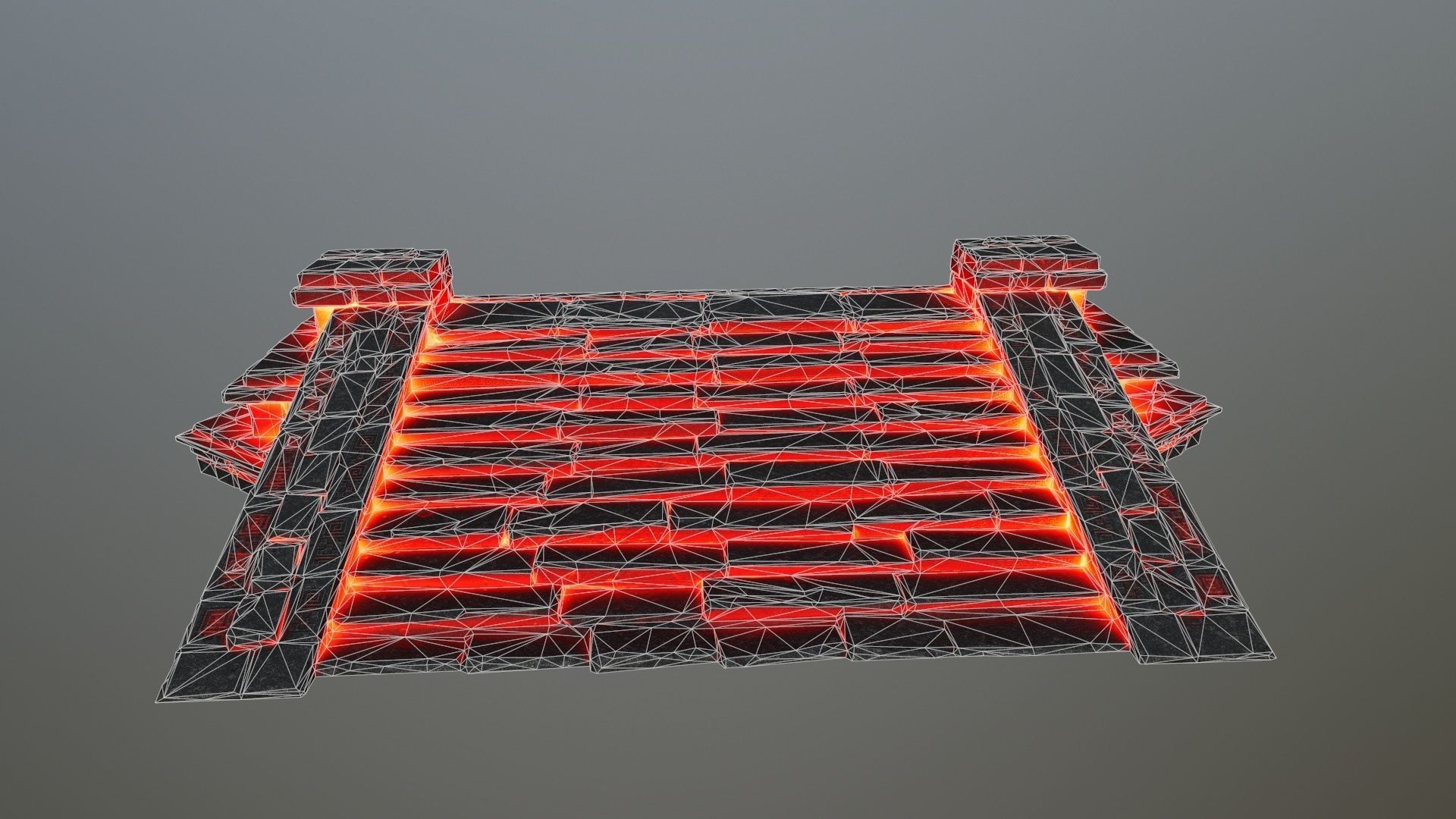 fire stair Low-poly 3D model_10