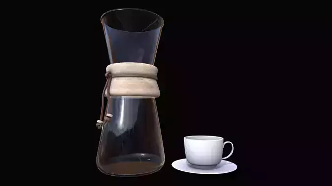 Coffee Set glass bottle Low-poly 3D model