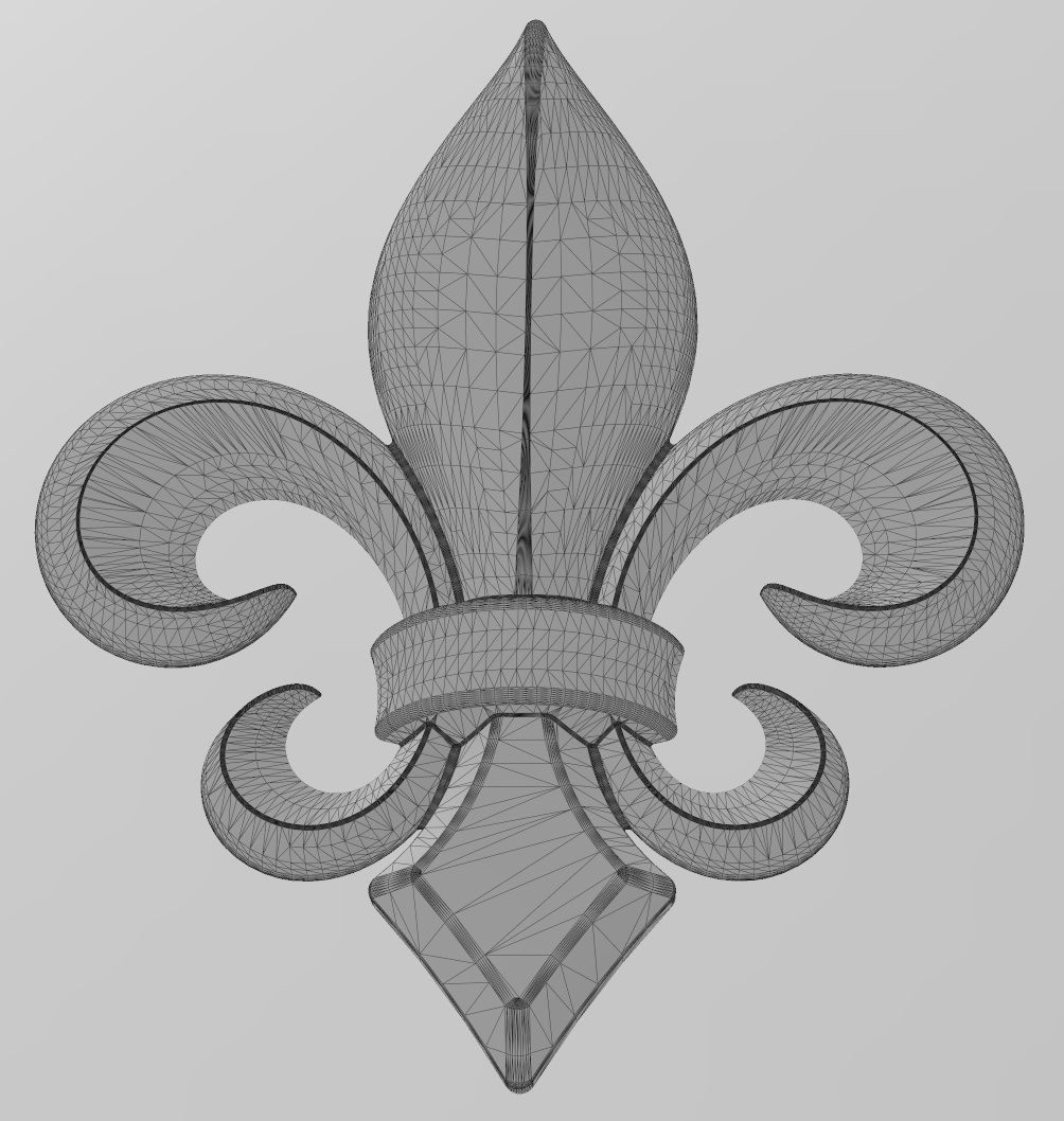 Lys flower heraldic lily onlay relief 3D print model_12
