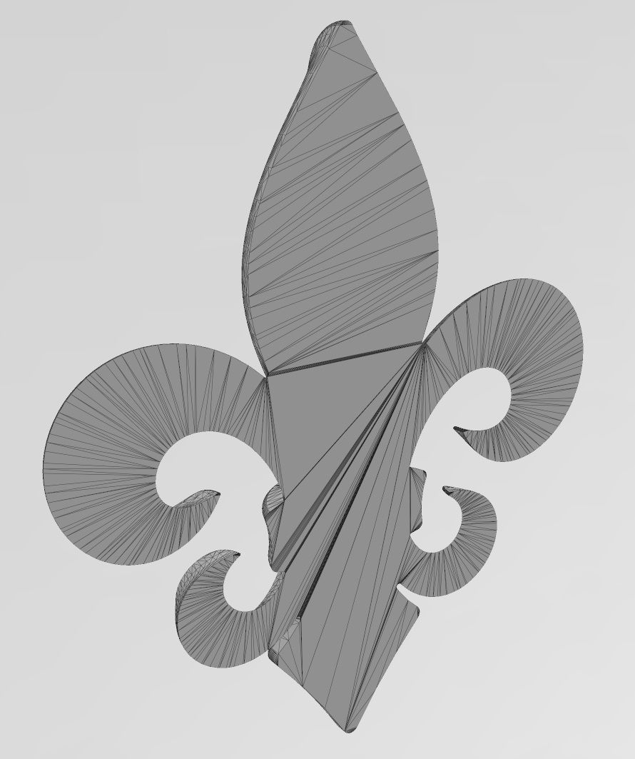 Lys flower heraldic lily onlay relief 3D print model_14