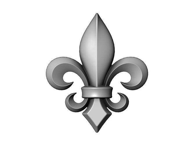 Lys flower heraldic lily onlay relief  3D print model
