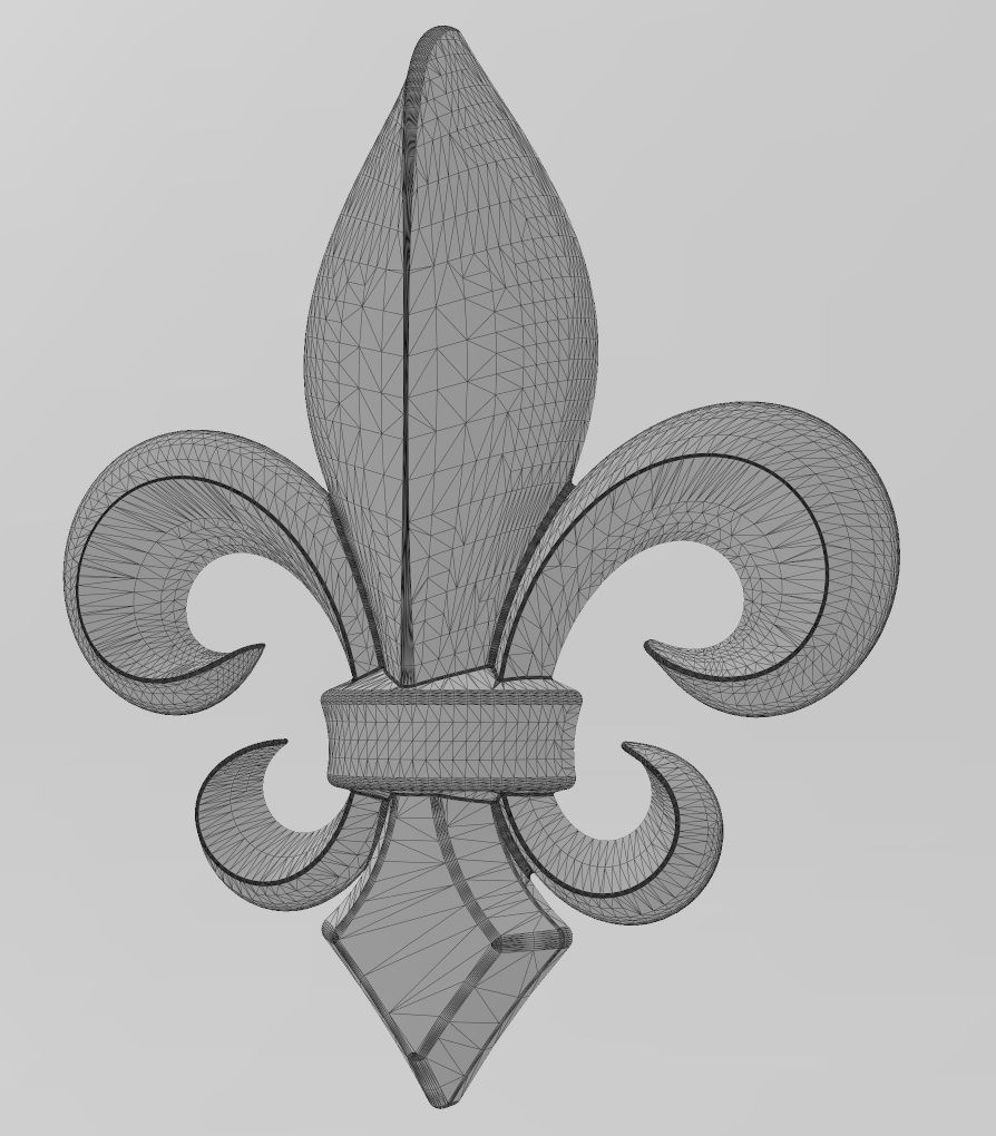 Lys flower heraldic lily onlay relief 3D print model_11