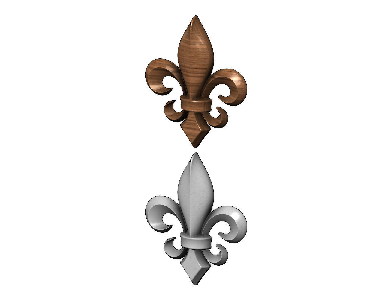 Lys flower heraldic lily onlay relief 3D print model_1