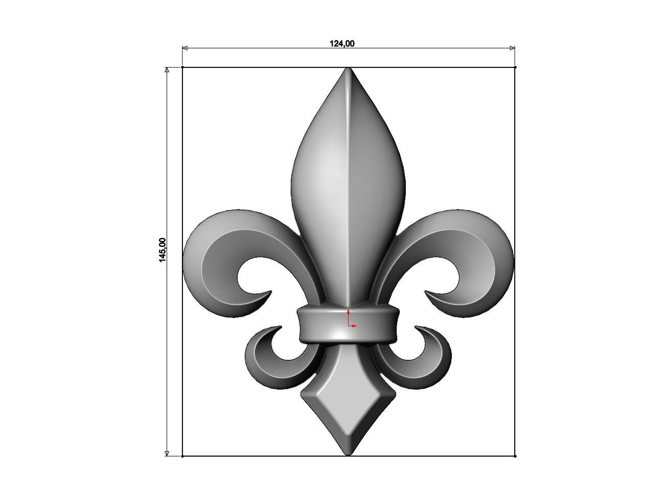 Lys flower heraldic lily onlay relief 3D print model_9