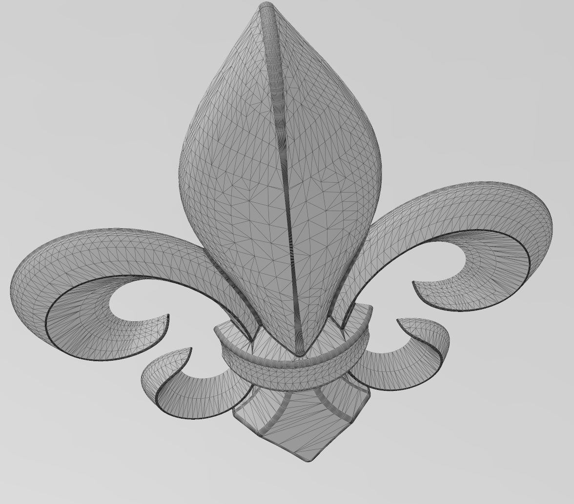 Lys flower heraldic lily onlay relief 3D print model_13