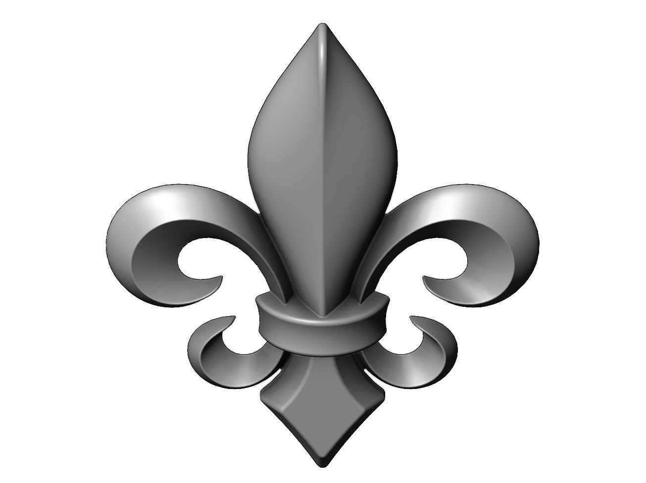 Lys flower heraldic lily onlay relief 3D print model_7