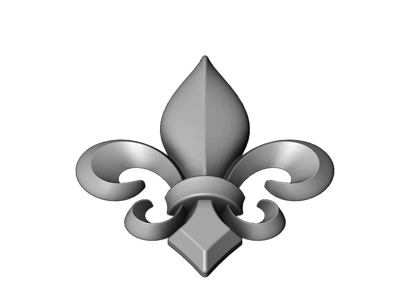 Lys flower heraldic lily onlay relief 3D print model_3