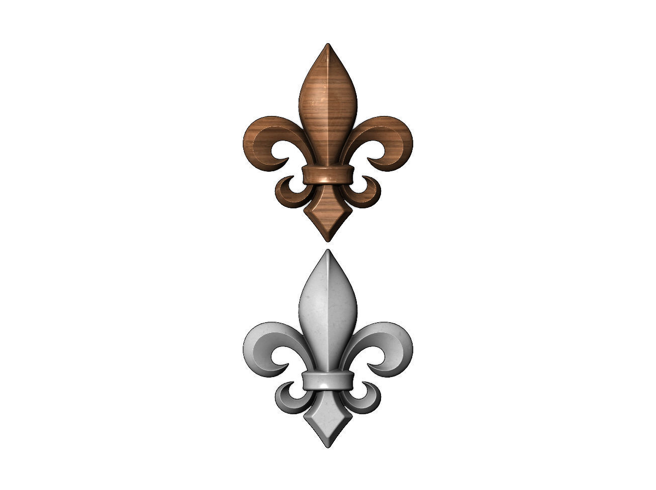 Lys flower heraldic lily onlay relief 3D print model_2