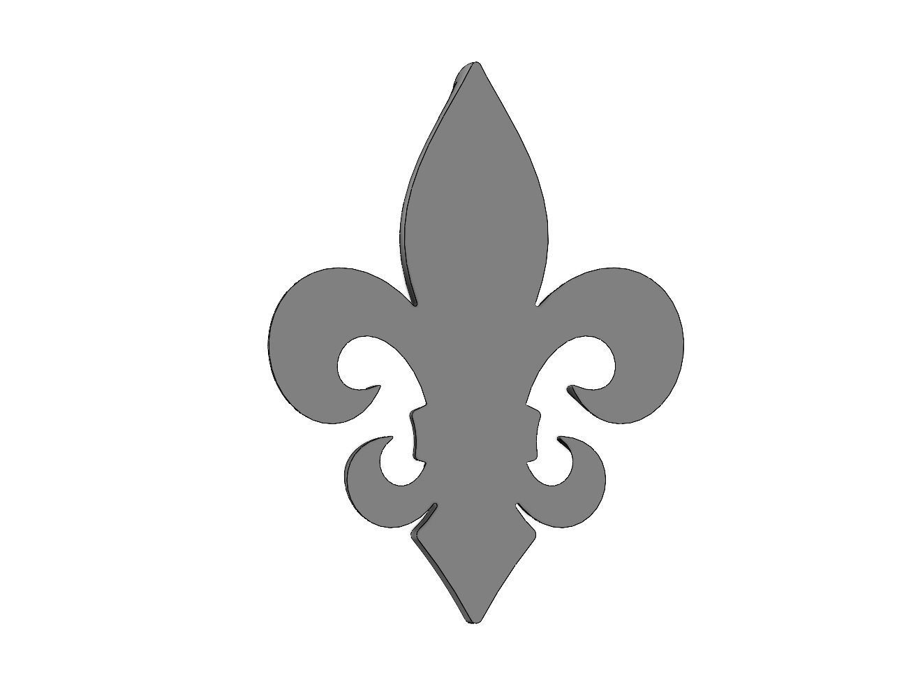 Lys flower heraldic lily onlay relief 3D print model_6