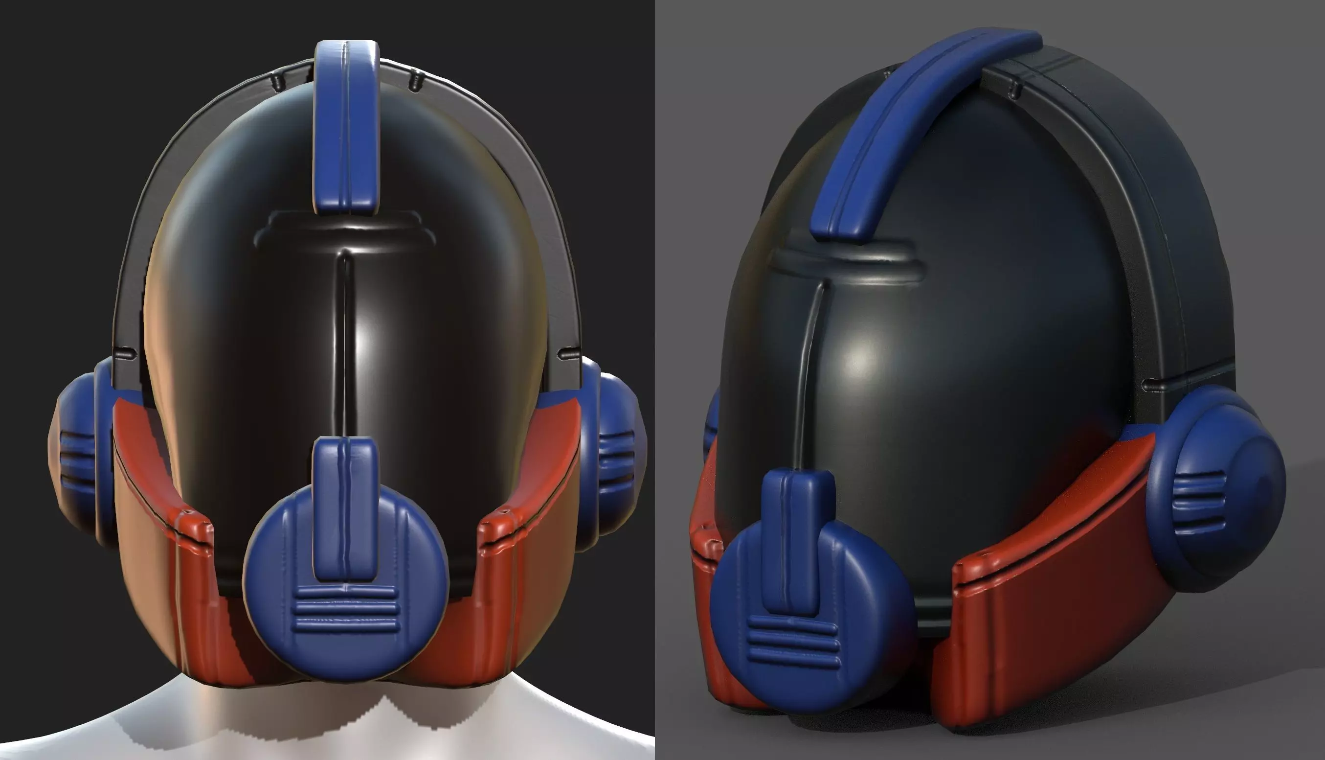 Helmet plastic mask protection pollution ball shaped Low-poly Low-poly 3D model