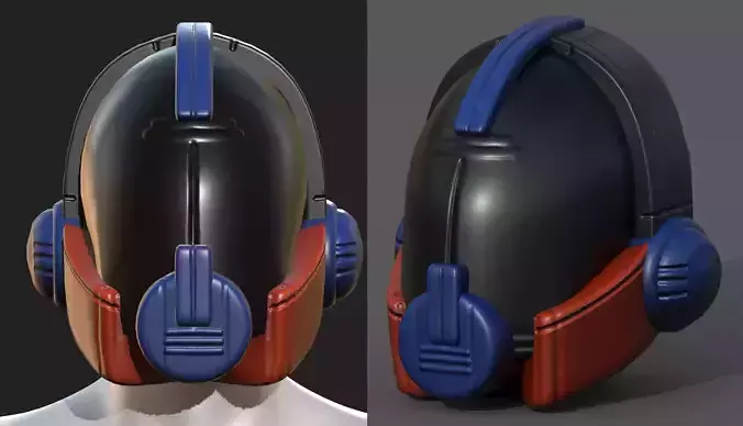 Helmet plastic mask protection pollution ball shaped Low-poly 