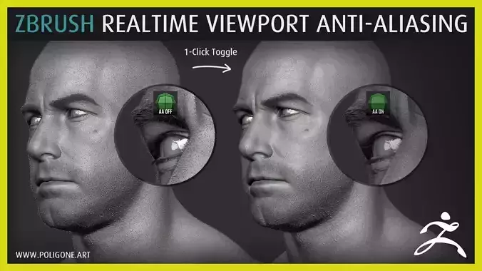 Poligone - ZBrush Realtime Viewport Anti-Aliasing 3D model