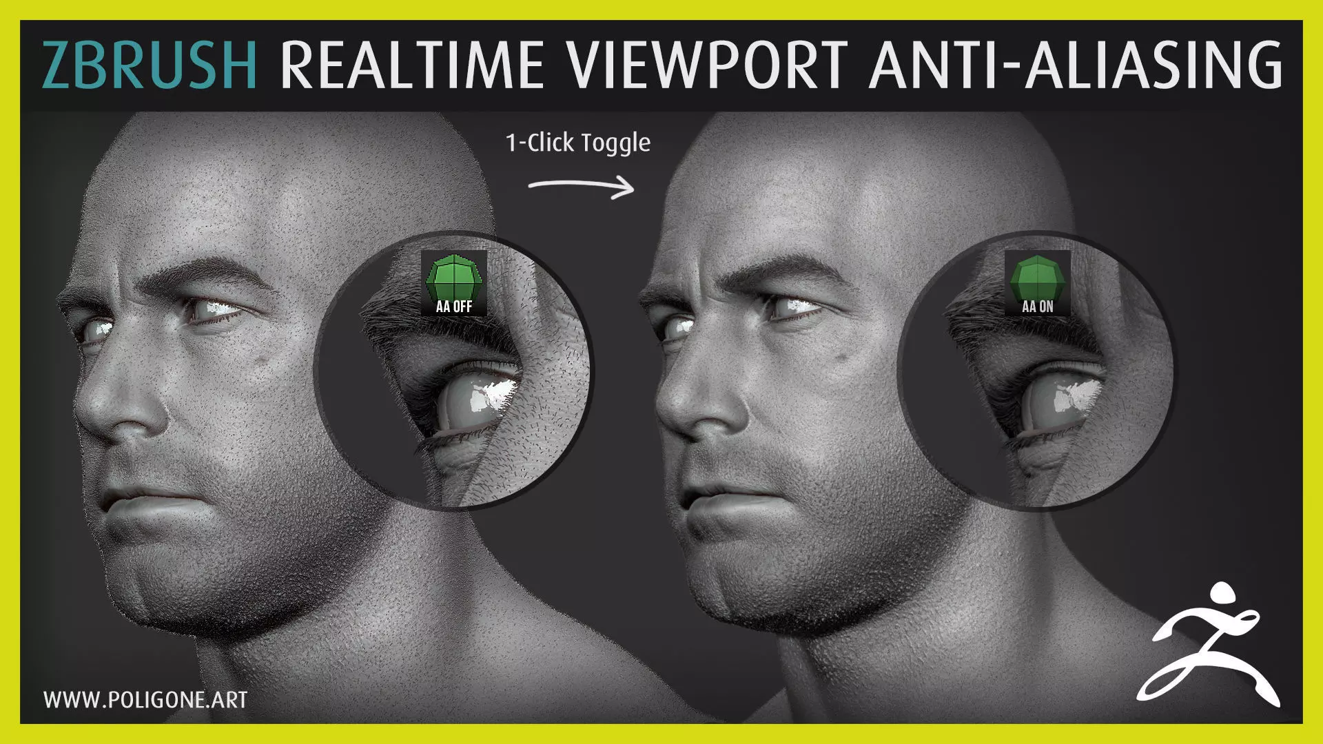 Poligone - ZBrush Realtime Viewport Anti-Aliasing 3D model_0