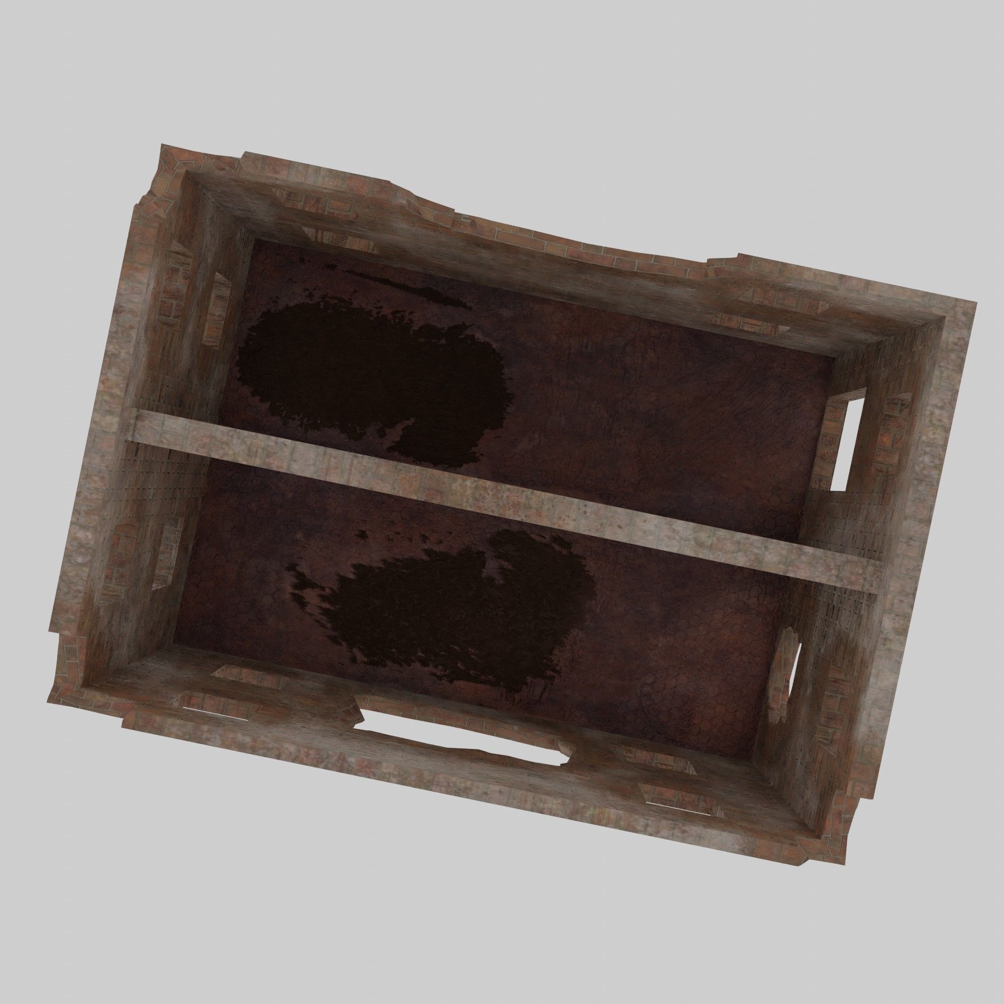 Damaged building Low-poly 3D model_4