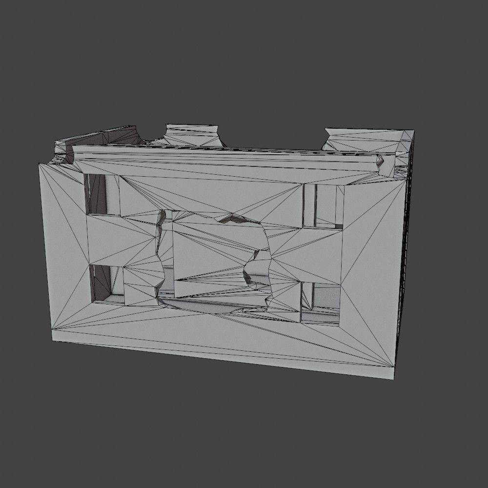 Damaged building Low-poly 3D model_7