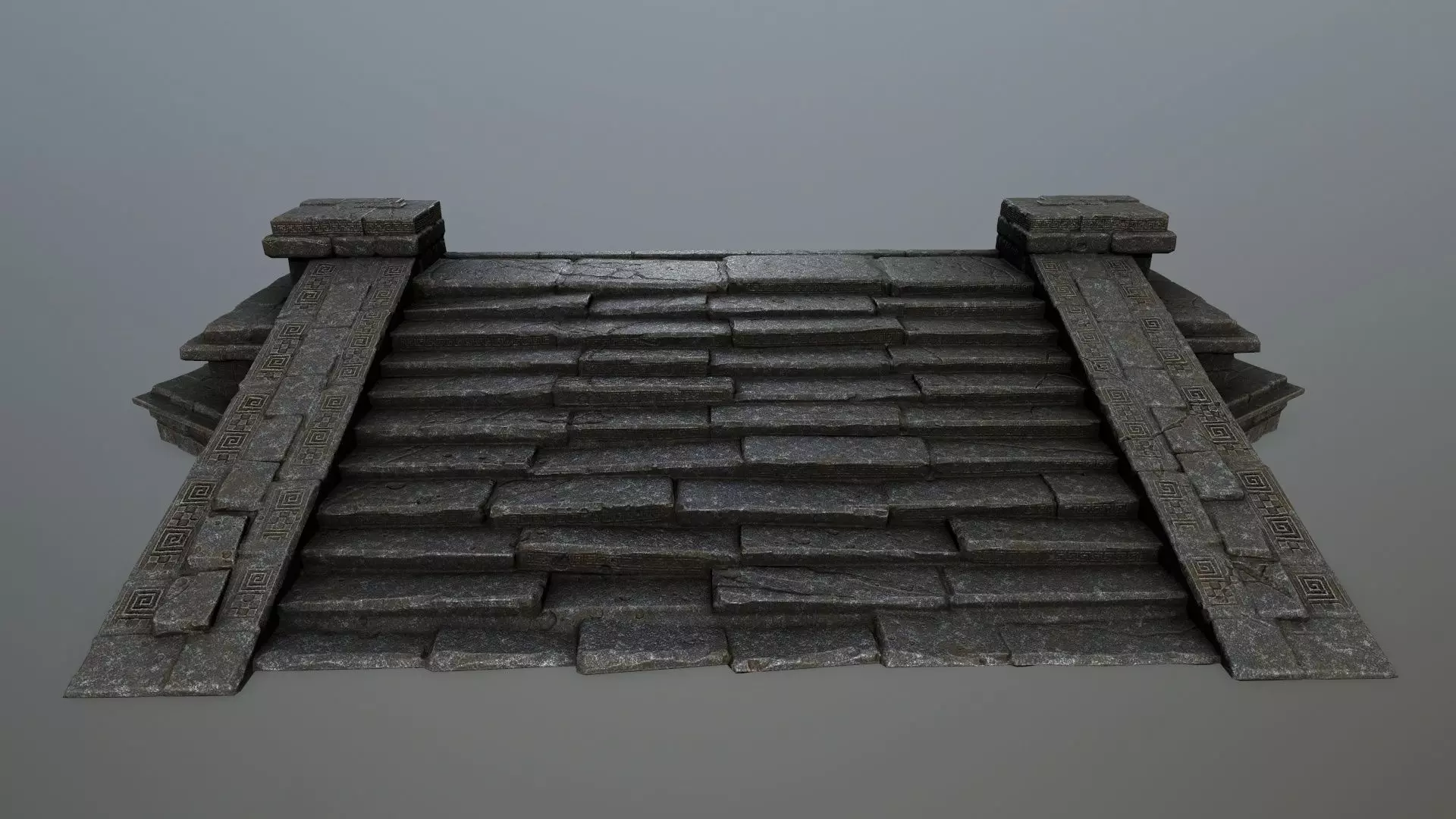 stair stone roof Low-poly 3D model
