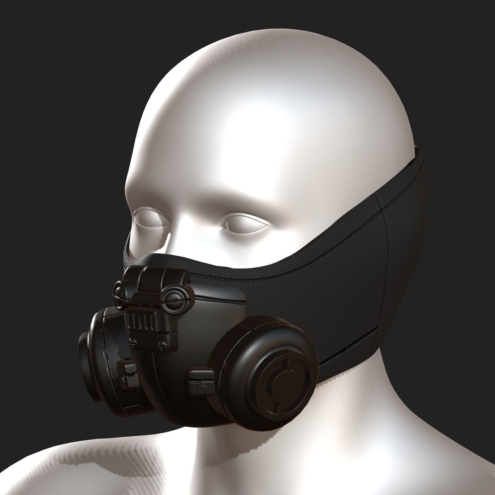 Gas mask helmet scifi fantasy armor hats military Low-poly Low-poly 3D model_4