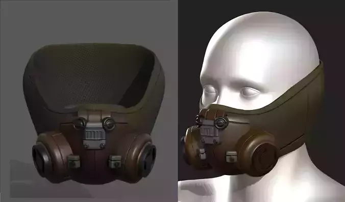 Gas mask helmet scifi fantasy armor hats military Low-poly Low-poly 3D model