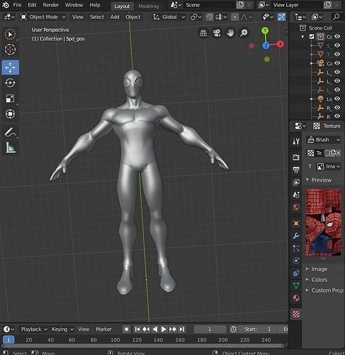 SpiderMan Model for Unity Free 3D model