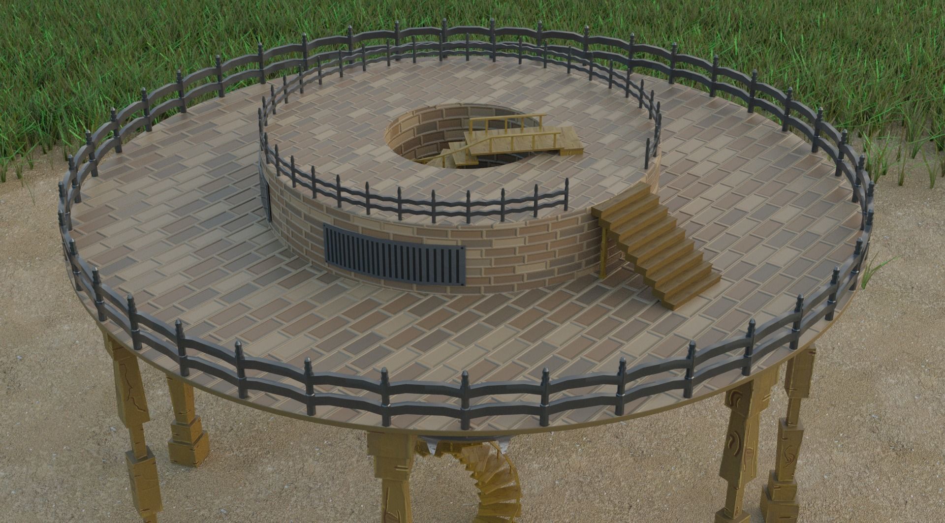 Skull- Tower Low-poly 3D model_8