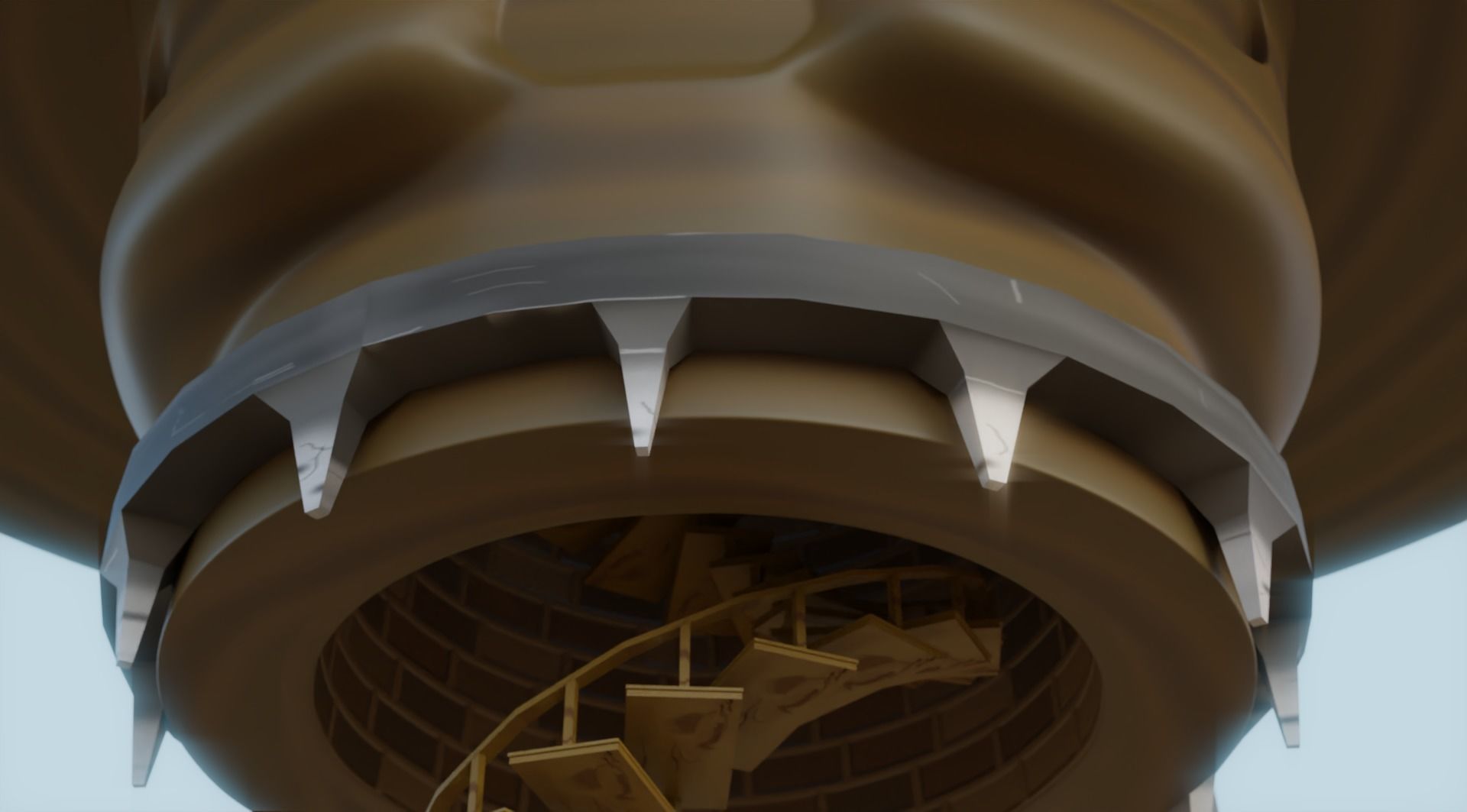 Skull- Tower Low-poly 3D model_4