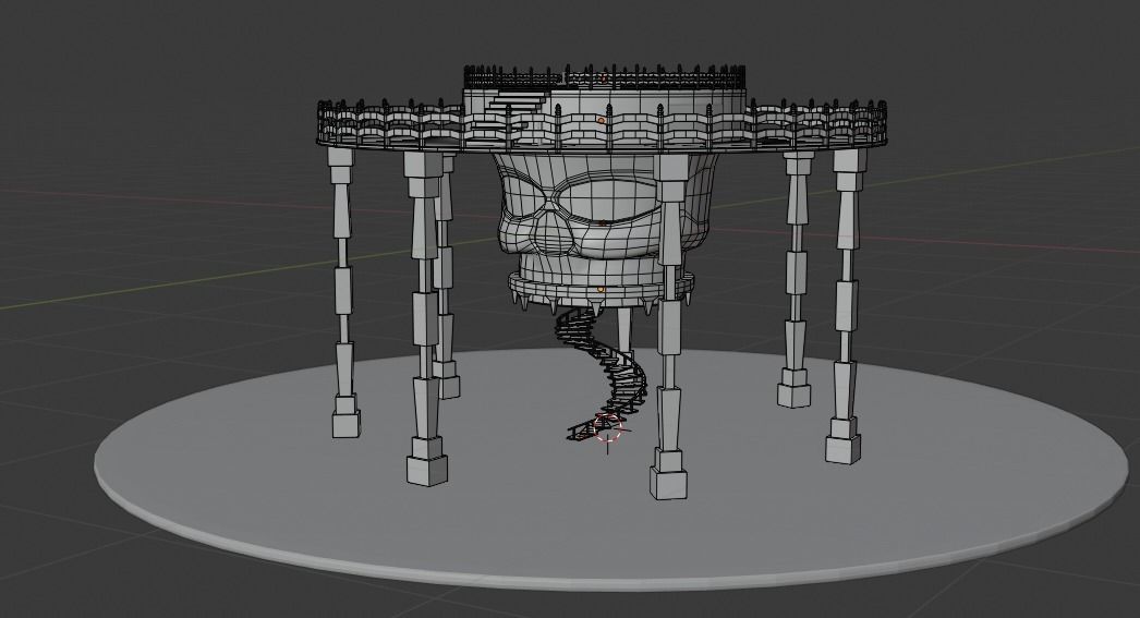 Skull- Tower Low-poly 3D model_17