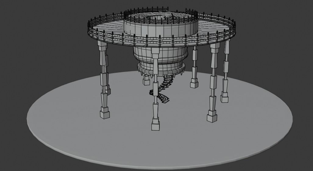 Skull- Tower Low-poly 3D model_12