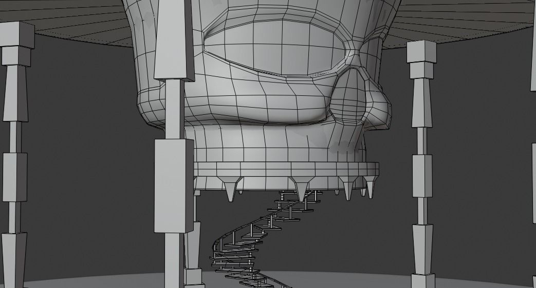 Skull- Tower Low-poly 3D model_13
