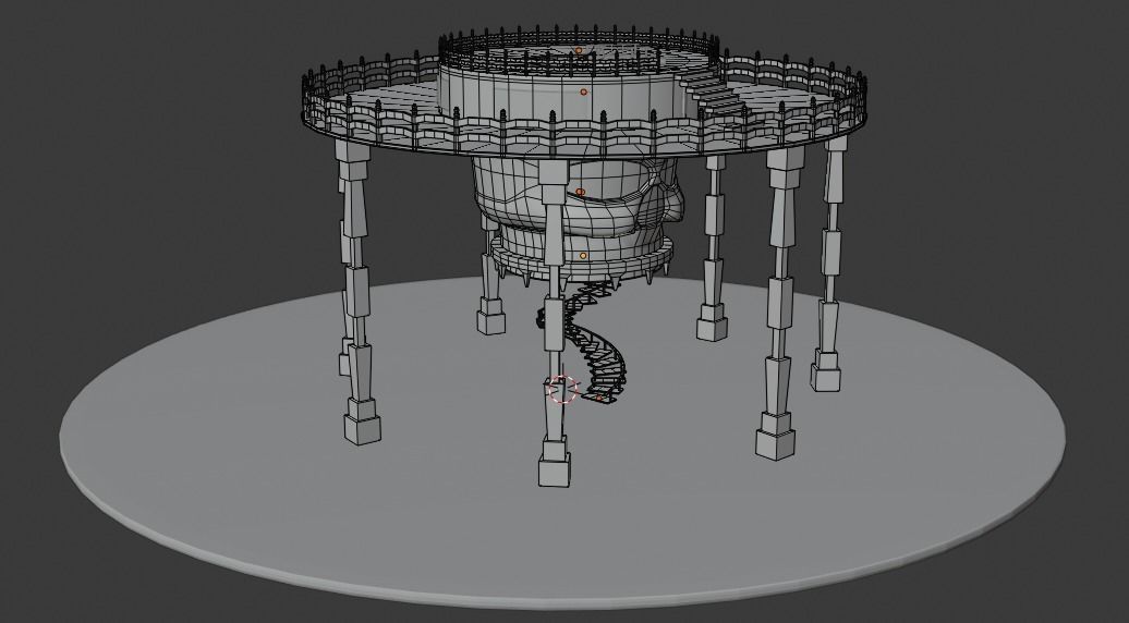 Skull- Tower Low-poly 3D model_11