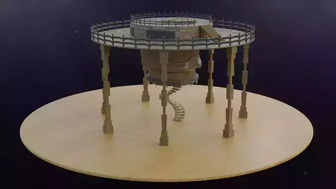 Skull- Tower Low-poly 3D model