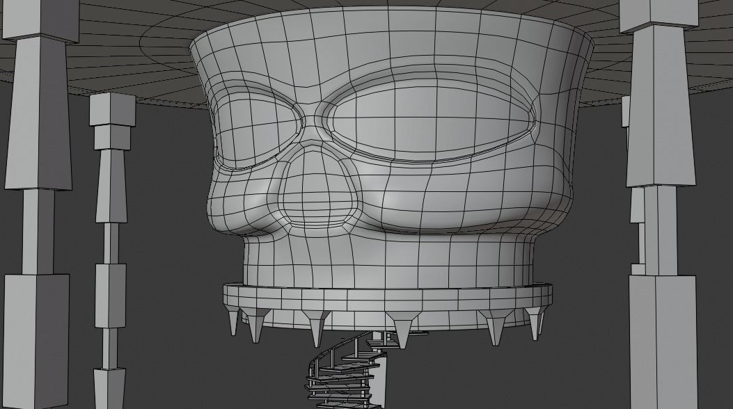 Skull- Tower Low-poly 3D model_14