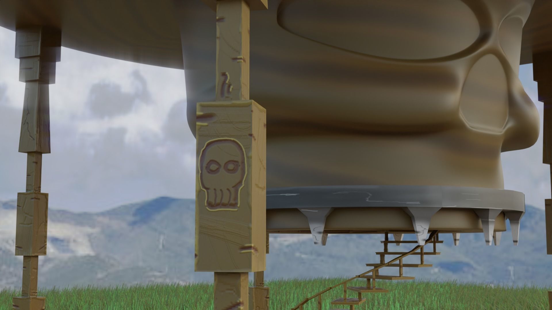 Skull- Tower Low-poly 3D model_5