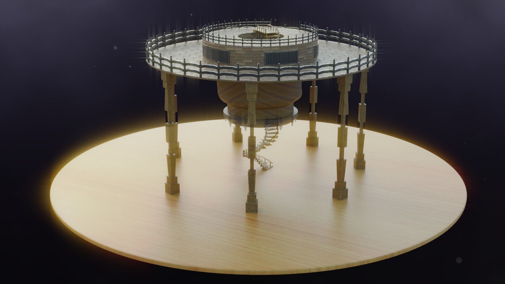 Skull- Tower Low-poly 3D model_10