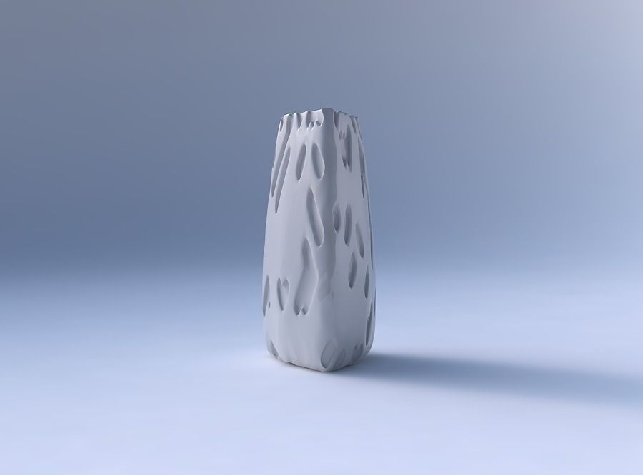 Vase triangle with cavities smooth 3D print model_4