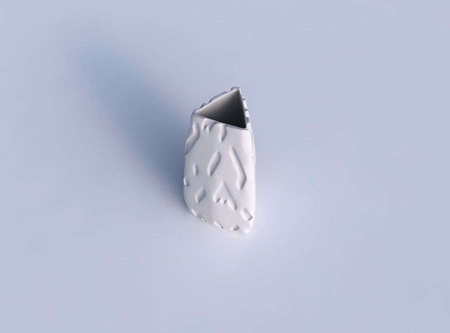 Vase triangle with cavities smooth 3D print model_1