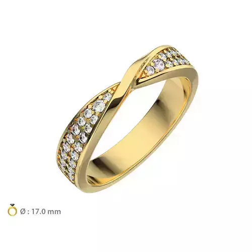 N167 Mobius ring with gems