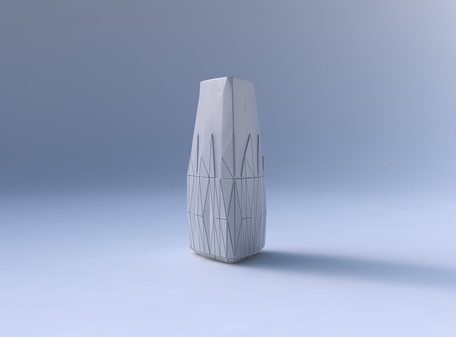 Vase triangle with partial random triangle plates 3D print model_4