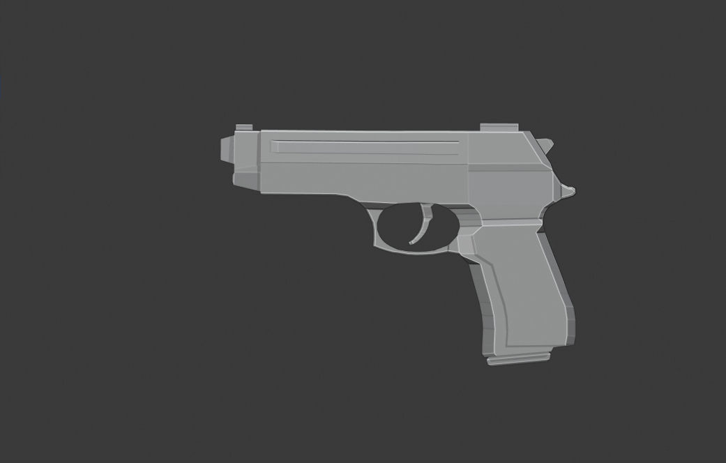 9 MM Handgun Free low-poly 3D model_4