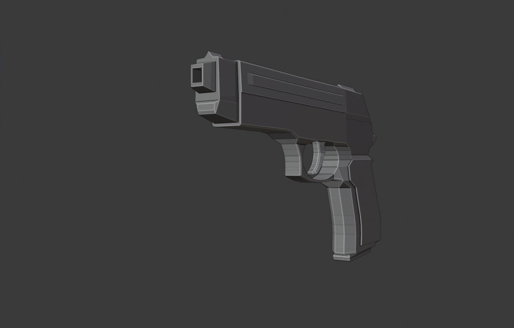 9 MM Handgun Free low-poly 3D model_1