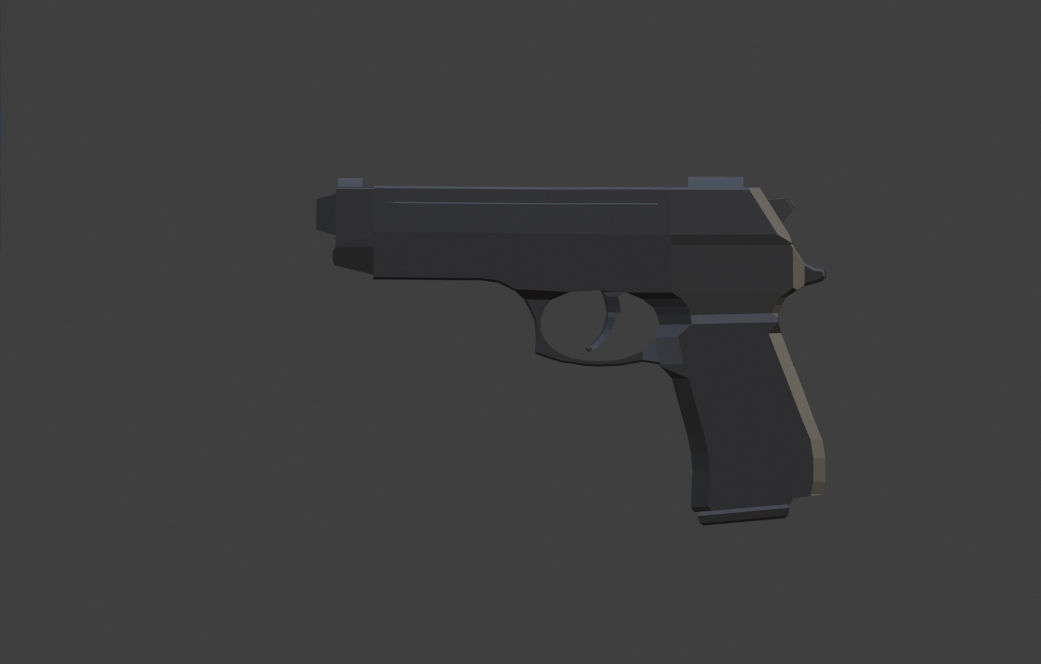 9 MM Handgun Free low-poly 3D model_3