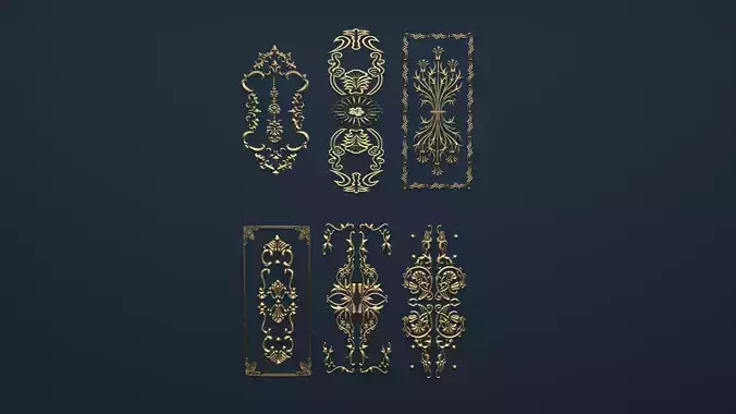 Collection carved decor  03  3D model