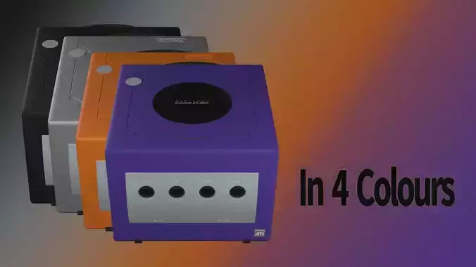 Nintendo GameCube in 4 colours 3D model