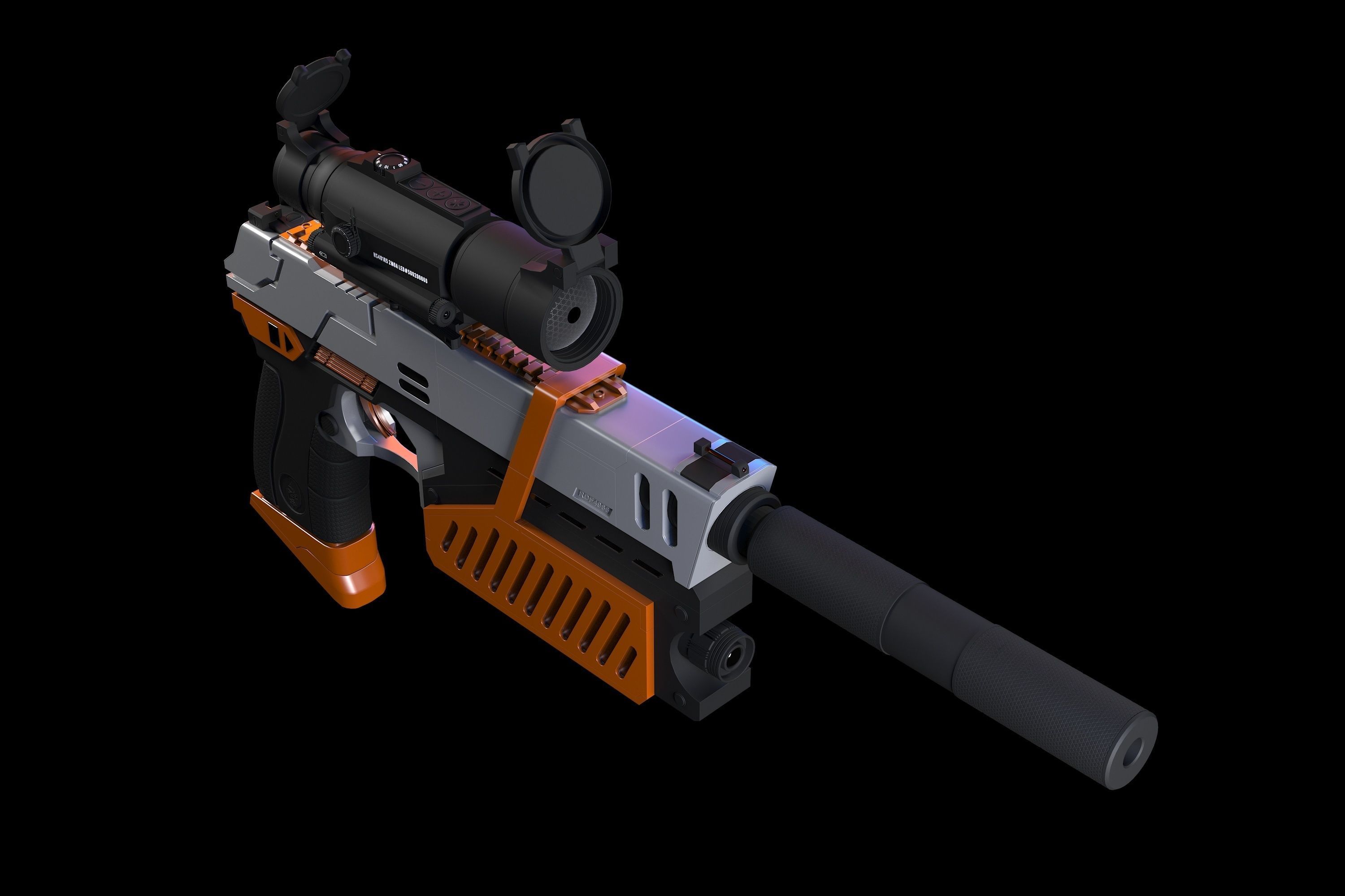 The Lawgiver Judge Dredd version 2 3D model_4