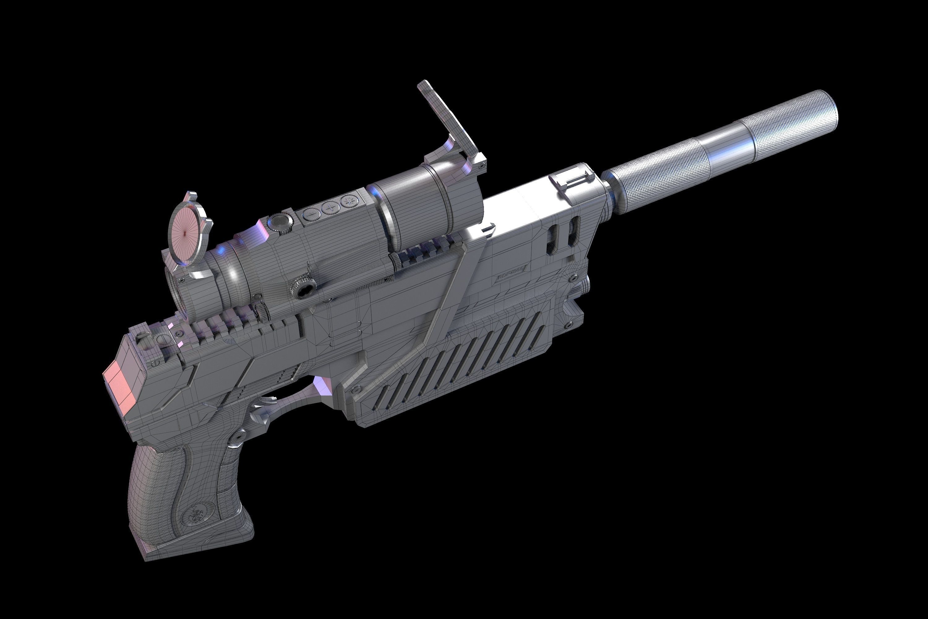 The Lawgiver Judge Dredd version 2 3D model_8