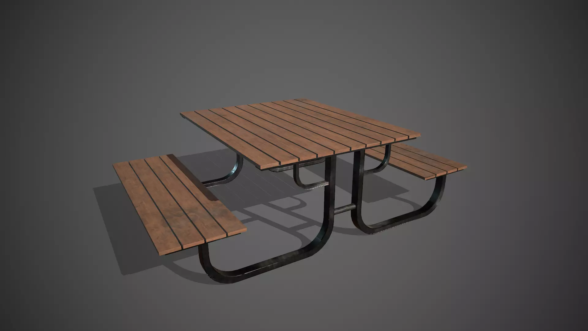 Park Bench Low-poly 3D model_0
