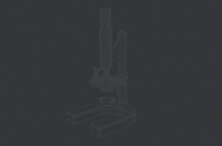 Antique Microscope Low-poly 3D model_1